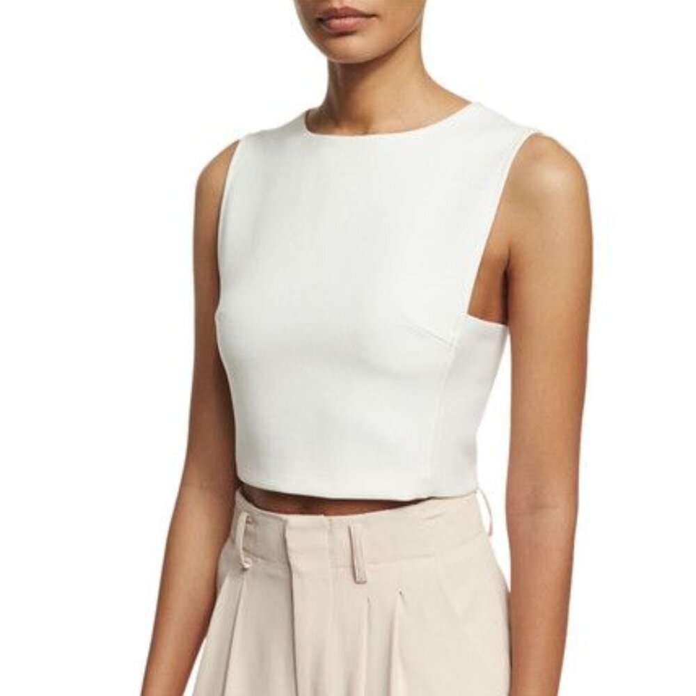 Alice and Olivia White Cropped Tank, Size 2.